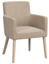 HUDSON 2 x Spisebordsstole i egetræ og polyester H85 cm - White wash/Beige