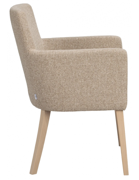 spisebordsstol med armlæn stof beige moderne design stue
