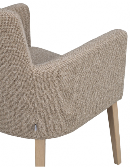 spisebordsstol med armlæn stof beige moderne design stue