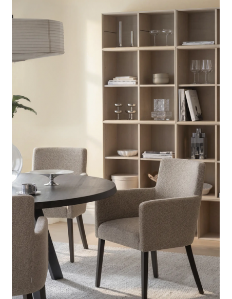 spisebordsstol med armlæn stof beige moderne design stue