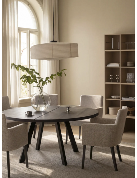 spisebordsstol med armlæn stof beige moderne design stue