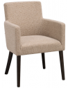 HUDSON 2 x Spisebordsstole i egetræ og polyester H85 cm - Brun/Beige