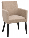 HUDSON 2 x Spisebordsstole i egetræ og polyester H85 cm - Sort/Beige
