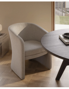 spisebordsstol med armlæn stof beige moderne design stue 2