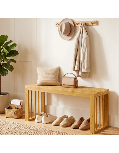 bænk entre garderobe soveværelse moderne design bambus