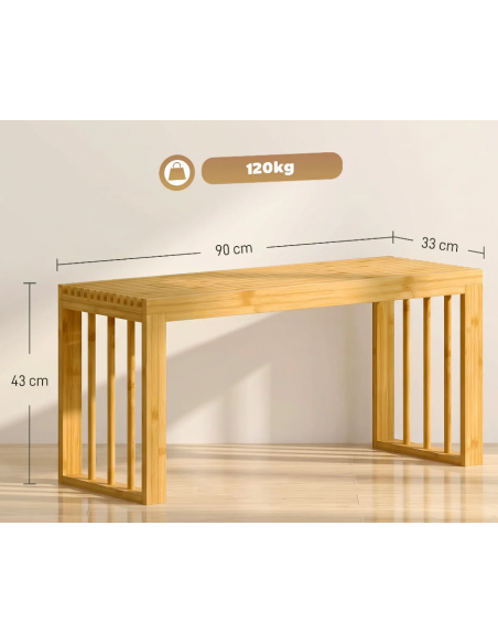 bænk entre garderobe soveværelse moderne design bambus
