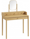 Sminkebord med spejl i MDF og fyrretræ H127,5 x B90 x D50 cm - Eg