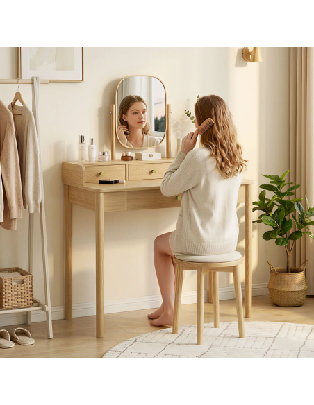 sminkebord moderne børn design med spejl og lys garderobe entre indretning træ