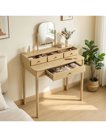 sminkebord moderne børn design med spejl og lys garderobe entre indretning træ