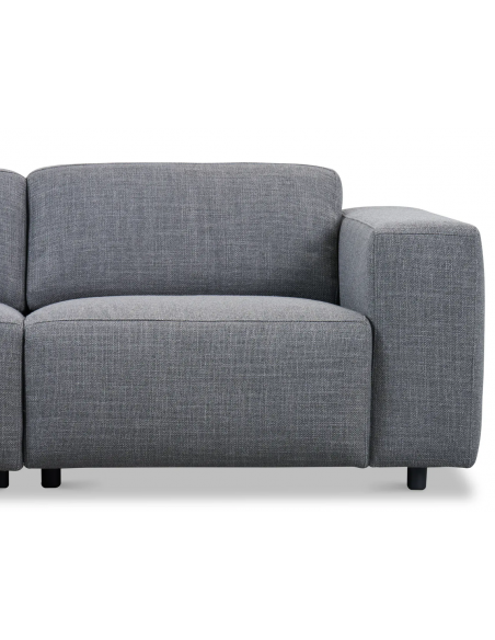 hjørnesofa i grå stof komfortabel design flydersofa sofa moderne chaiselong modulsofa
