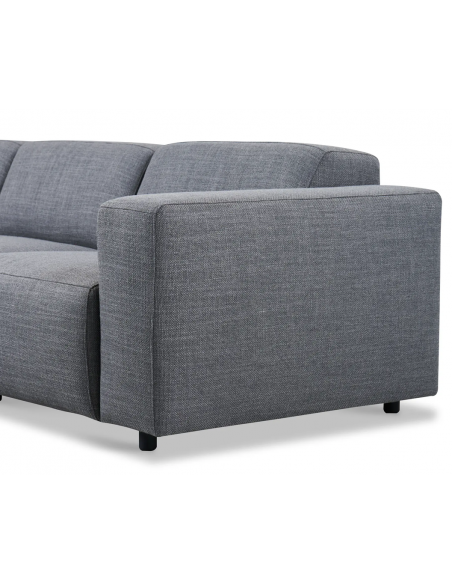 hjørnesofa i grå stof komfortabel design flydersofa sofa moderne chaiselong modulsofa