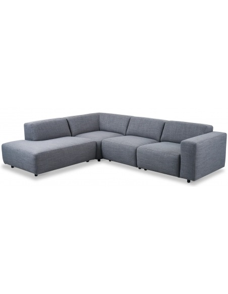 hjørnesofa i grå stof komfortabel design flydersofa sofa moderne chaiselong modulsofa
