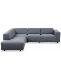 hjørnesofa i grå stof komfortabel design flydersofa sofa moderne chaiselong modulsofa