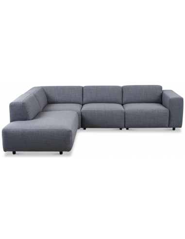 hjørnesofa i grå stof komfortabel design flydersofa sofa moderne chaiselong modulsofa