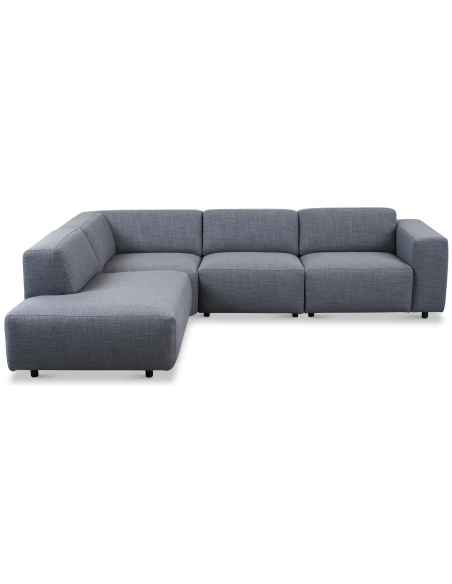 hjørnesofa i grå stof komfortabel design flydersofa sofa moderne chaiselong modulsofa
