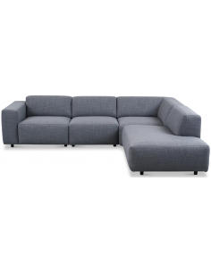hjørnesofa i grå stof komfortabel design flydersofa sofa moderne chaiselong modulsofa