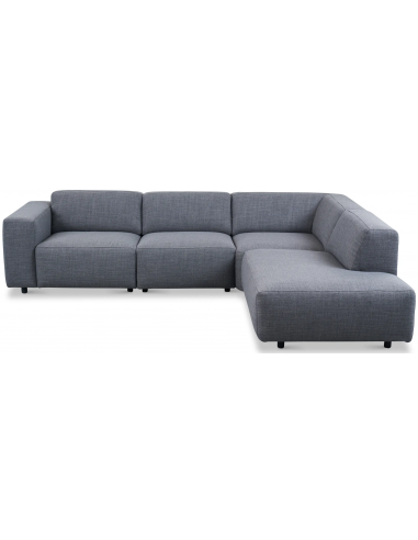 hjørnesofa i grå stof komfortabel design flydersofa sofa moderne chaiselong modulsofa