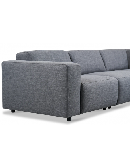 hjørnesofa i grå stof komfortabel design flydersofa sofa moderne chaiselong modulsofa