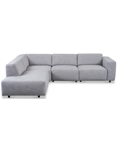 hjørnesofa i grå stof komfortabel design flydersofa sofa moderne chaiselong modulsofa