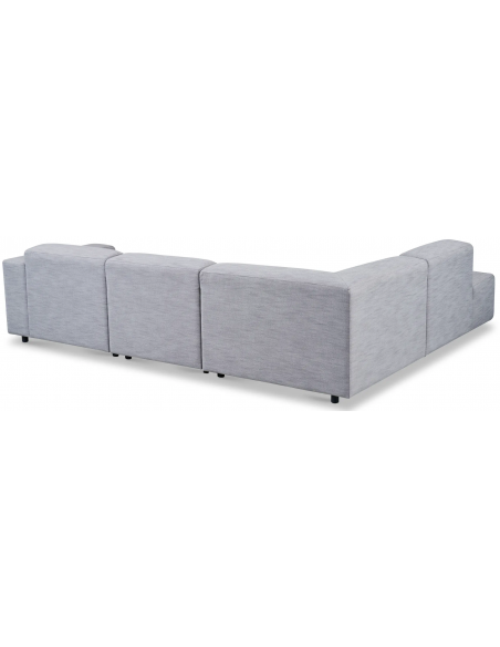 hjørnesofa i grå stof komfortabel design flydersofa sofa moderne chaiselong modulsofa