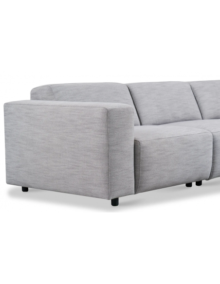 hjørnesofa i grå stof komfortabel design flydersofa sofa moderne chaiselong modulsofa