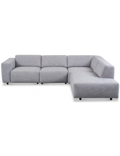 hjørnesofa i grå stof komfortabel design flydersofa sofa moderne chaiselong modulsofa