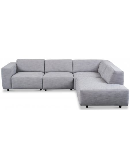 hjørnesofa i grå stof komfortabel design flydersofa sofa moderne chaiselong modulsofa