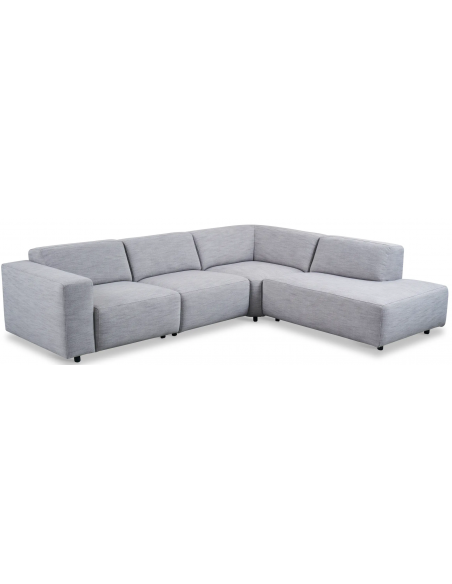 hjørnesofa i grå stof komfortabel design flydersofa sofa moderne chaiselong modulsofa