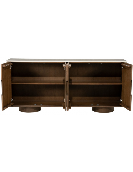 skænk sideboard vitrine vitrineskab eg egetræ træ marmor