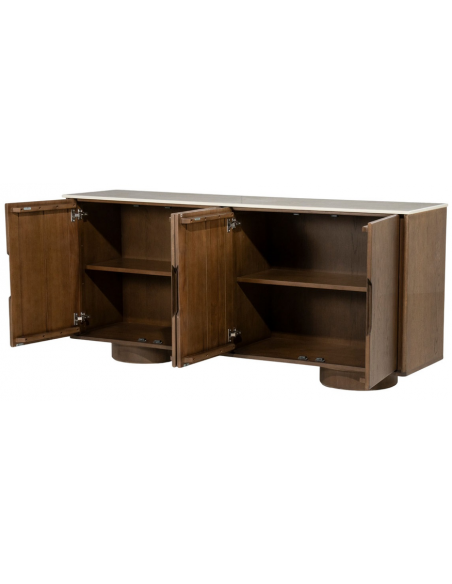 skænk sideboard vitrine vitrineskab eg egetræ træ marmor