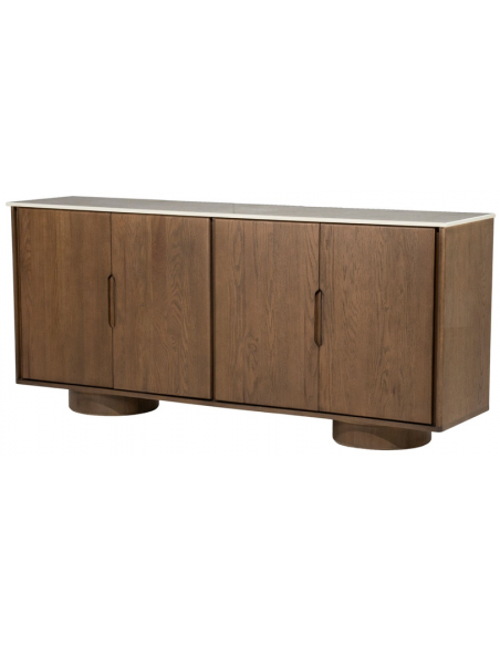 skænk sideboard vitrine vitrineskab eg egetræ træ marmor