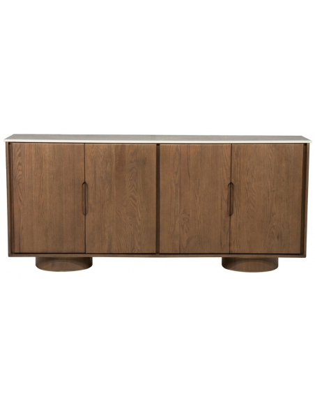skænk sideboard vitrine vitrineskab eg egetræ træ marmor