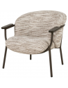 MYLA Lænestol i stål og polyester H75 cm - Brun/Meleret taupe