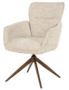 JILL Spisebordsstol med armlæn og drejefod i stål og polyester H92 cm - Antik bronze/Taupe