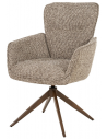 JILL Spisebordsstol med armlæn og drejefod i stål og polyester H92 cm - Antik bronze/Meleret brun