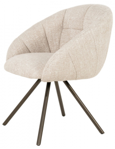 spisebordsstol med armlæn og drejefod drej drejefunktion moderne design stof 2