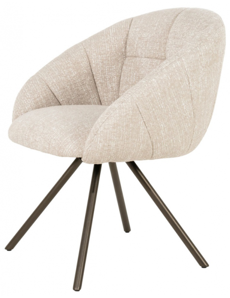 spisebordsstol med armlæn og drejefod drej drejefunktion moderne design stof