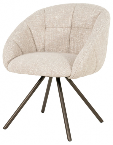 spisebordsstol med armlæn og drejefod drej drejefunktion moderne design stof