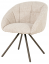 TARA Spisebordsstol med armlæn og drejefod i stål og polyester H81 cm - Antik bronze/Meleret beige