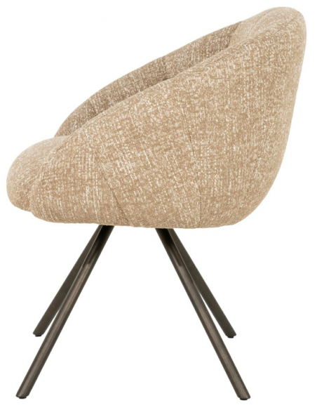 spisebordsstol med armlæn og drejefod drej drejefunktion moderne design stof