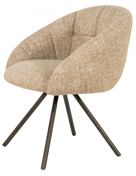 spisebordsstol med armlæn og drejefod drej drejefunktion moderne design stof
