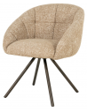 TARA Spisebordsstol med armlæn og drejefod i stål og polyester H81 cm - Antik bronze/Meleret taupe