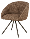 TARA Spisebordsstol med armlæn og drejefod i stål og polyester H81 cm - Antik bronze/Meleret brun