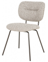 TIBBE Spisebordsstol i stål og polyester H80 cm - Kaffebrun/Meleret taupe