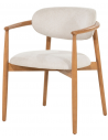 ROY Spisebordsstol med armlæn i asktræ og polyester H79 cm - Natur/Beige