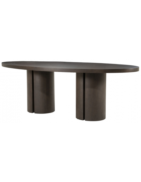 ovalt spisebord valnød træ moderne design stort