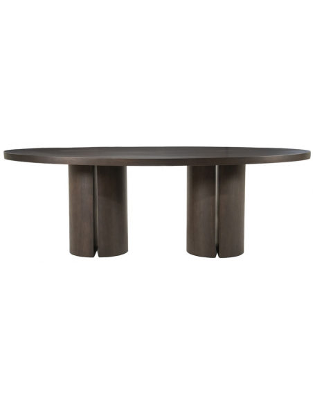 ovalt spisebord valnød træ moderne design stort