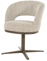 MARLON Spisebordsstol med armlæn i stål og polyester H82 cm - Brun/Meleret taupe