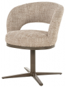 MARLON Spisebordsstol med armlæn i stål og polyester H82 cm - Brun/Meleret brun