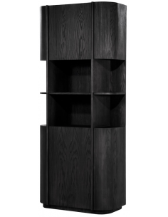 vitrineskab vitrine skab eg egetræ træ moderne design sort 2